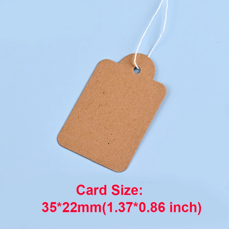 Etiquetas de precio de Papel Kraft de piezas, 35x22mm, collar, pulsera, pendientes, exhibición de Joyas, tarjetas, pequeñas empresas, proveedor al