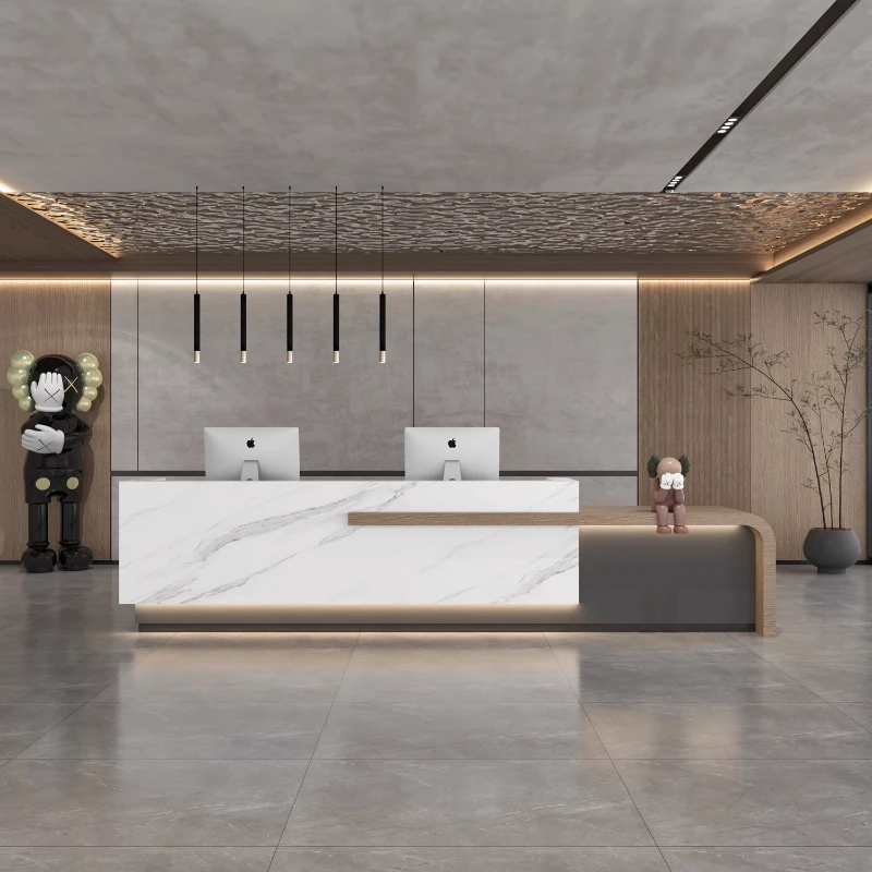 

Легкая роскошная стойка регистрации, современная простая компания, клубная офисная стойка регистрации, магазин одежды, бар, офисная мебель Mostrador