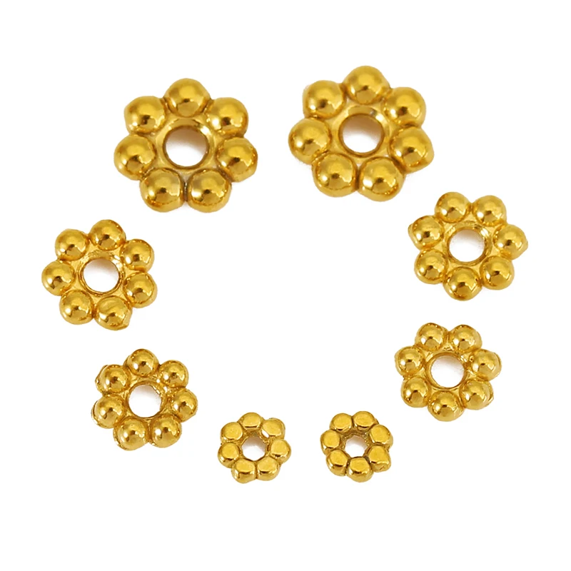 30 قطعة أبدا تتلاشى الفولاذ المقاوم للصدأ الخرز السائبة مجموعة 3 مللي متر 4 مللي متر 5 مللي متر 6 مللي متر PVD فضفاض خزر عازل Diy بها بنفسك مجوهرات قلادة سوار صنع