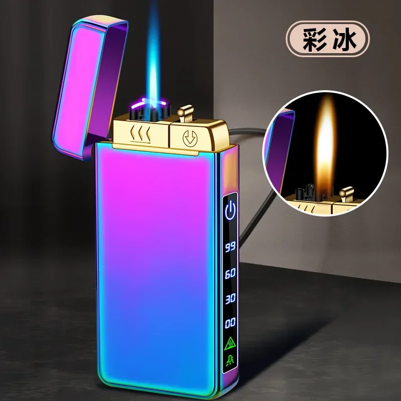 

USB Windproof Lighter Jet Twin Plasma Arc Lighter Gas Electric Butane Rechargeable Cigar Pipe Lighter (No Gas or Oil) New