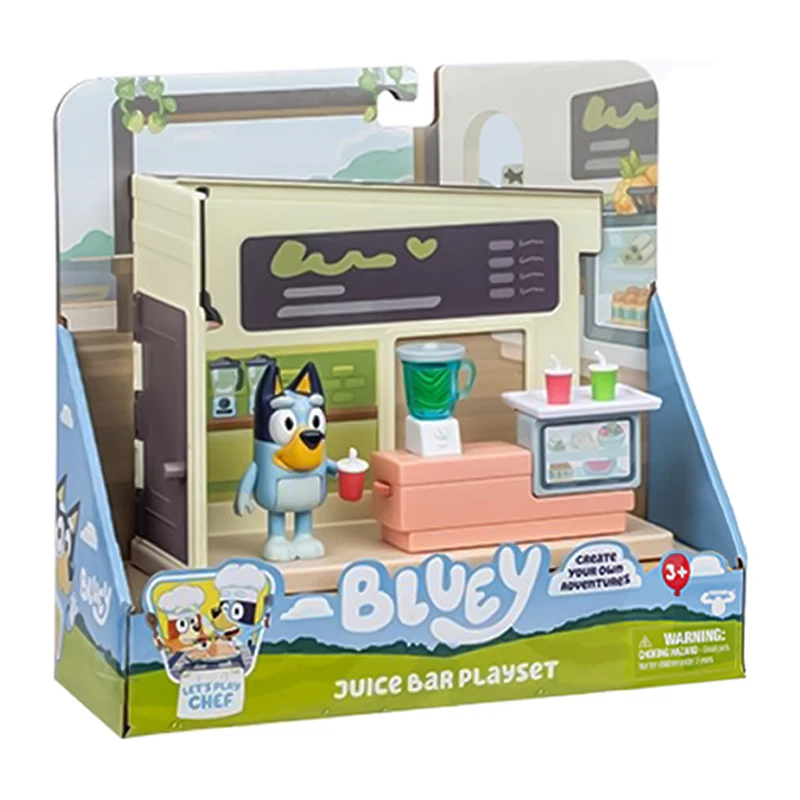 Zestaw Sklep z Napojami Bluey Model Sceny z Kreskówki Zabawka Interakcja Rodzic-Dziecko Prezenty dla Dzieci Figurka Anime Model Lalki Zestaw do Składania