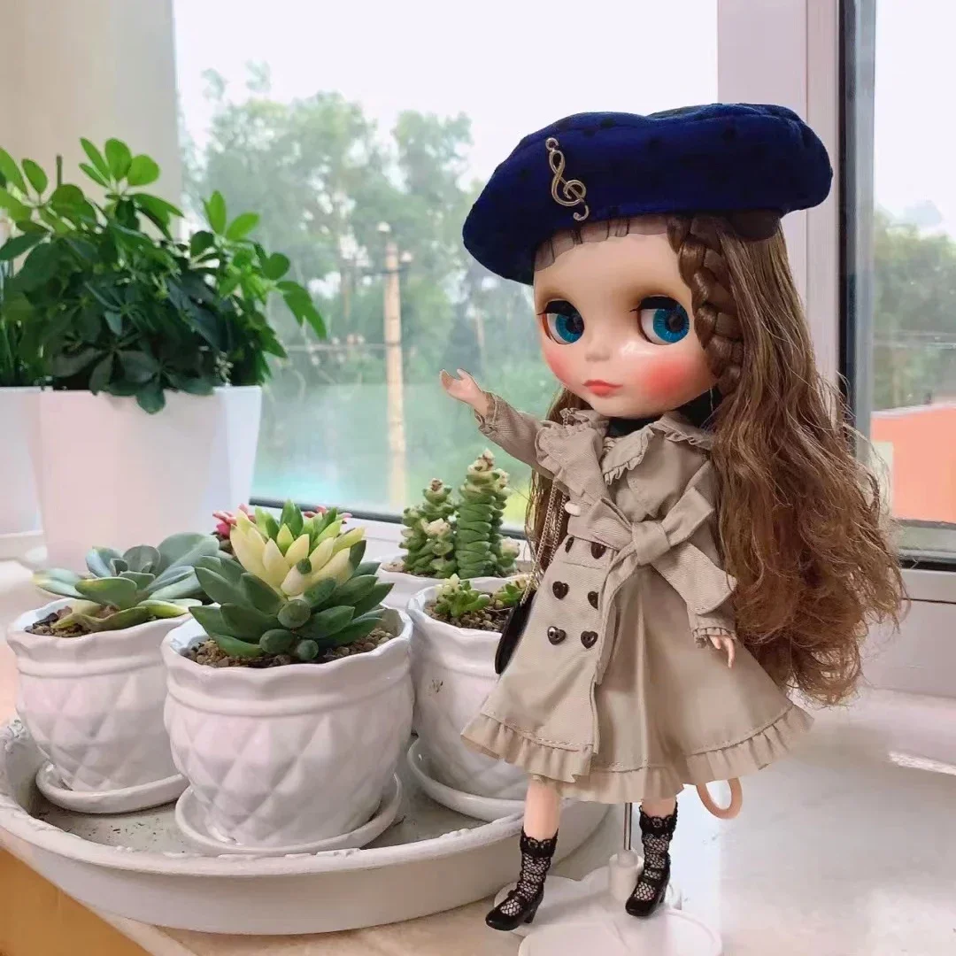 

Neo Blyth Music Trench BJD Doll Figure Toy Miss French Coat Classical Musician Doll Girl