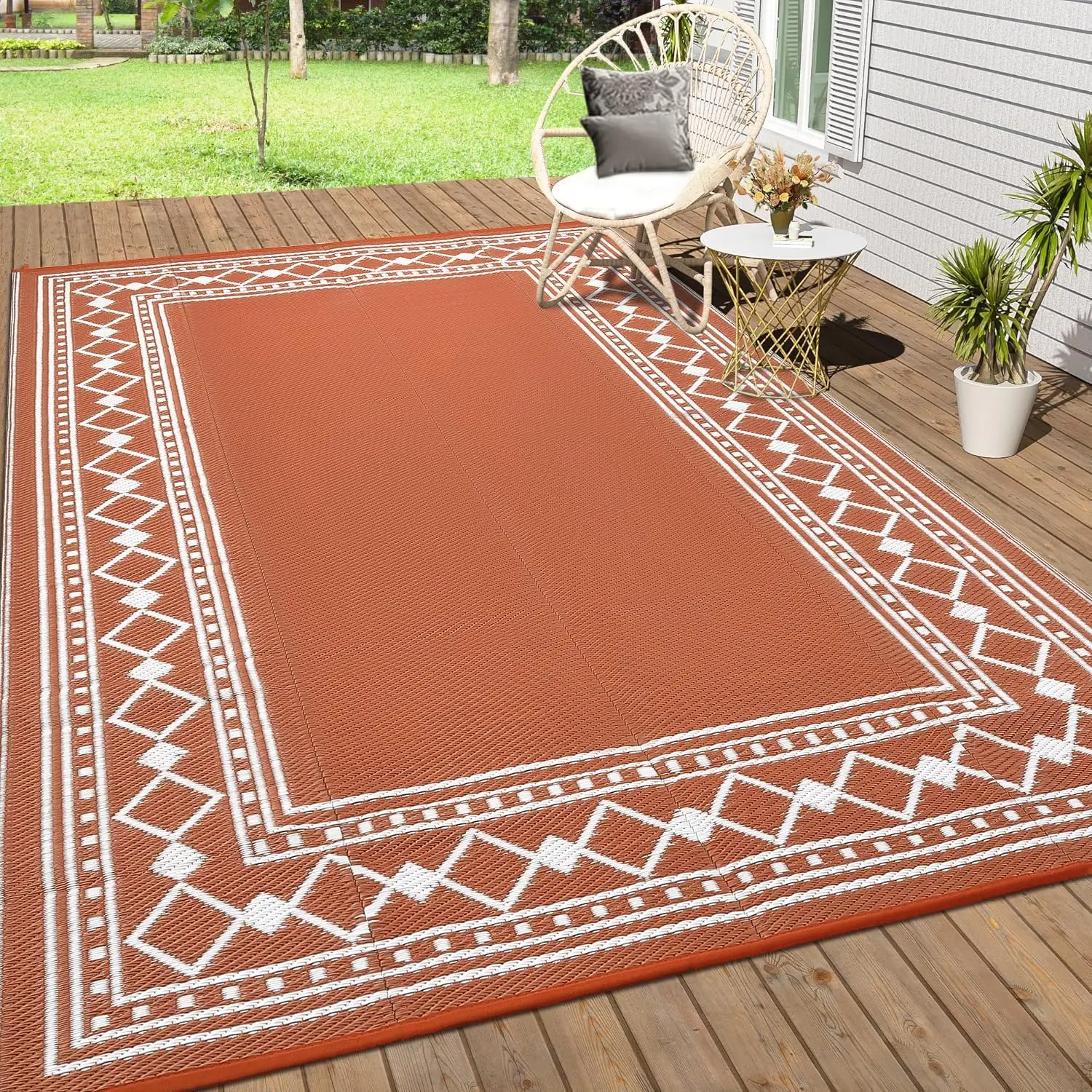 Outdoor Camping Rugs 8X10 - Wodoodporny, dwustronny plastikowy dywan zewnętrzny 8x10