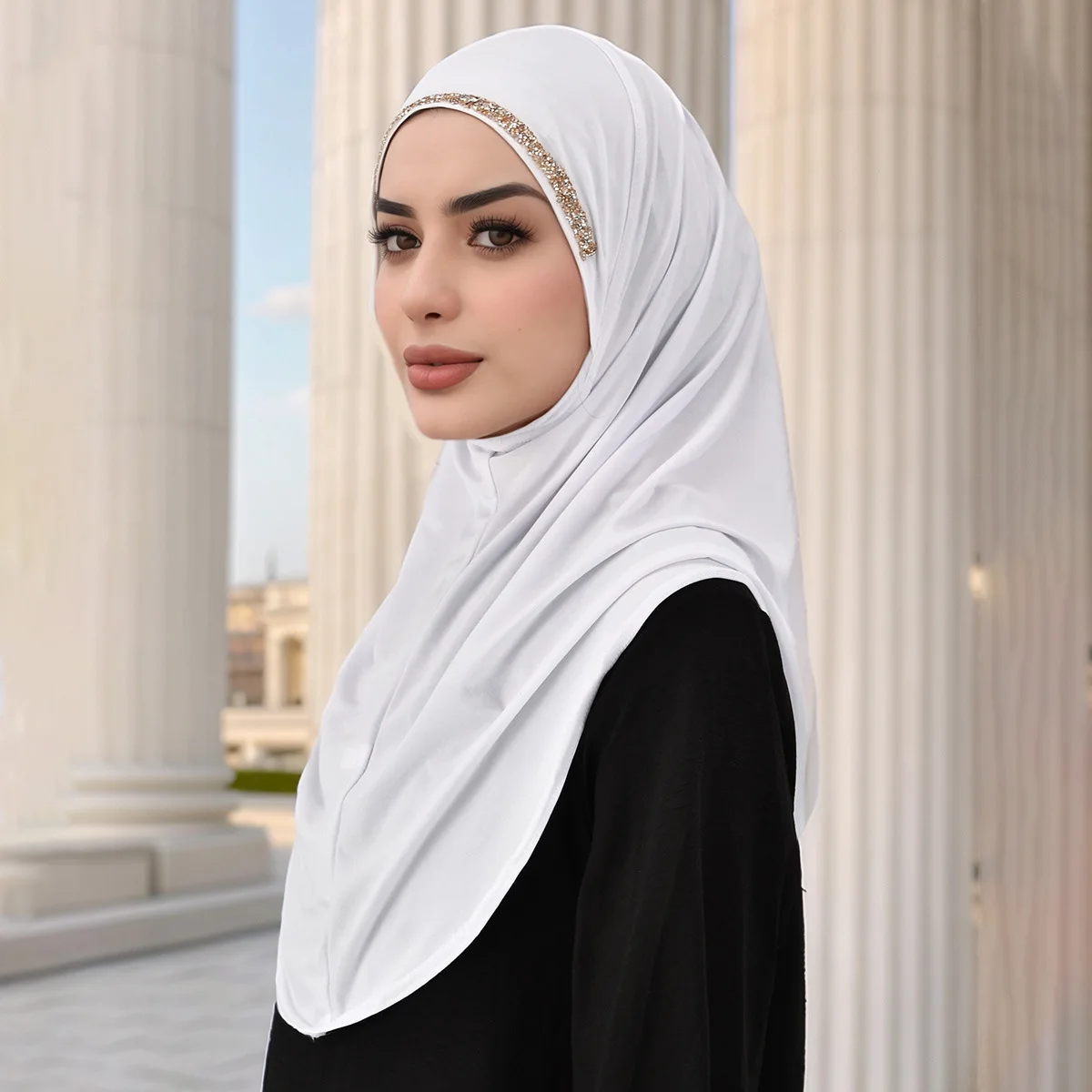 Elegante hijab in chiffon tinta unita - Comoda sciarpa modesta adatta per abiti alla moda modesti per matrimoni e feste