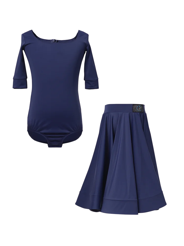 Children's Latin Dance Regulations High-end Customizable Blue Grading Clothing Girls' Professional Competition