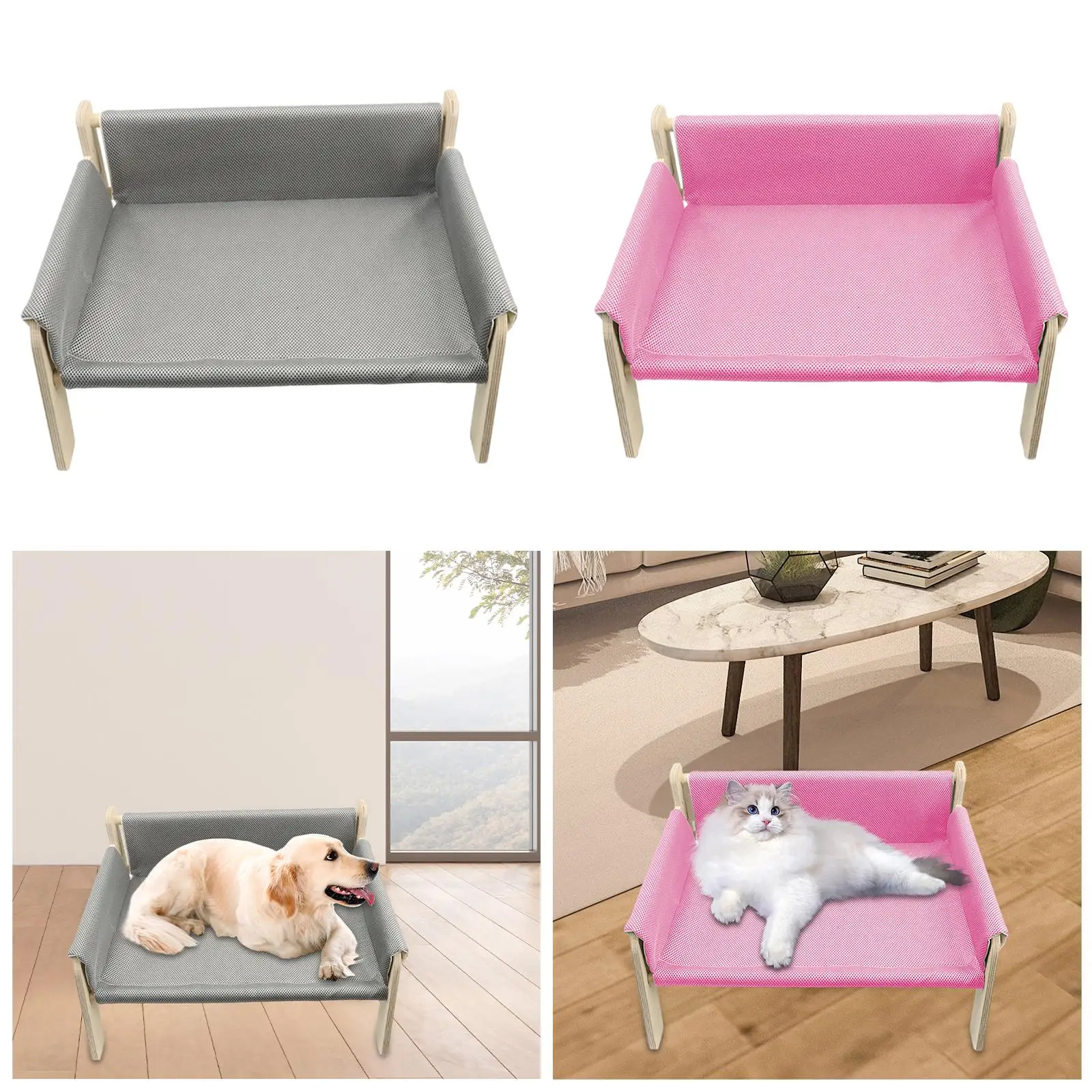 

Elevated Cat Bed Cat Furniture Bed Lounger Washable Removable Cover Cat Hammock