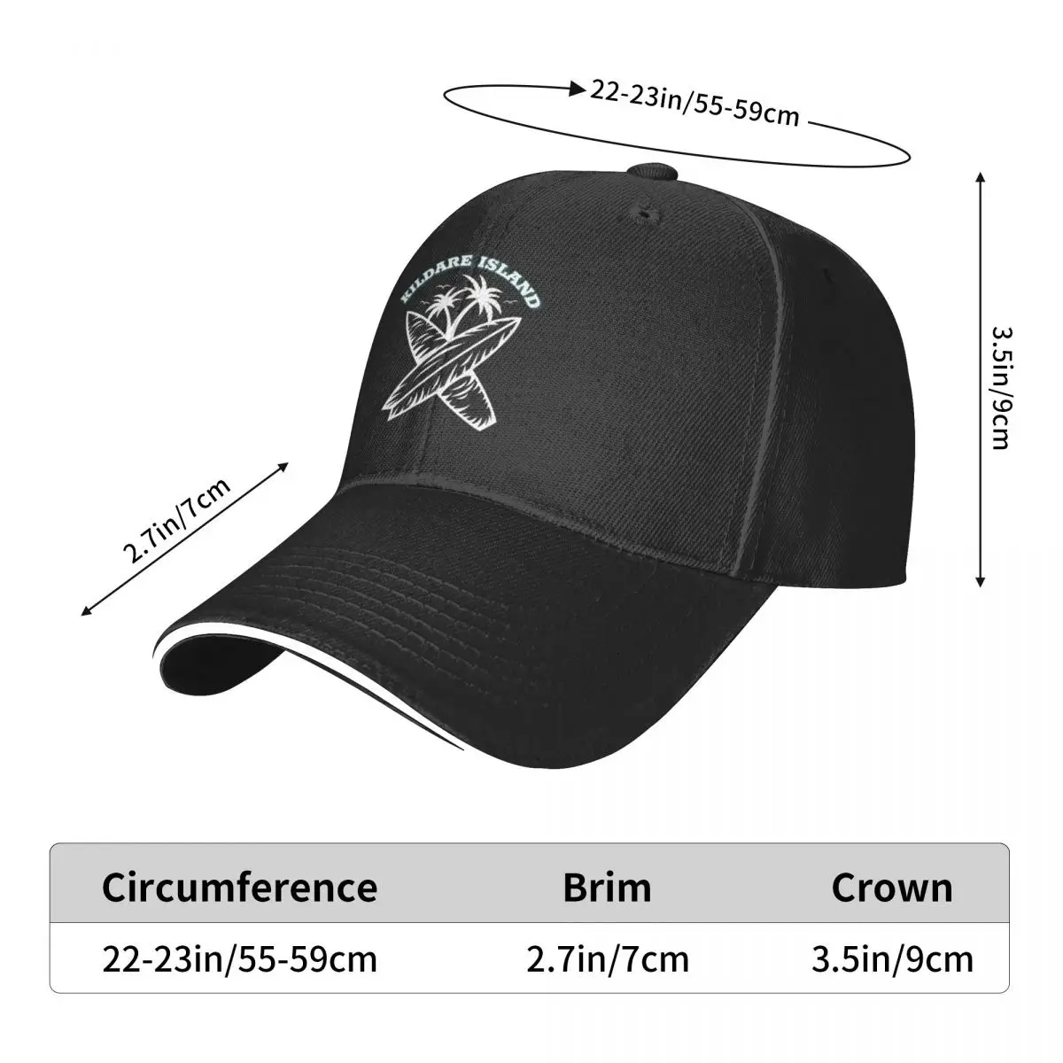 kildare island Baseball Cap Golf Wear hiking hat Fashion Beach beach hat Hats For Men Women's