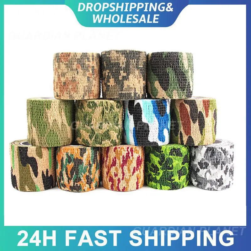 Camouflage Tape Camouflage Plastic Tactical Accessories Hunting Self-adhesive Retractable Cycling Stickers Tape Non-woven