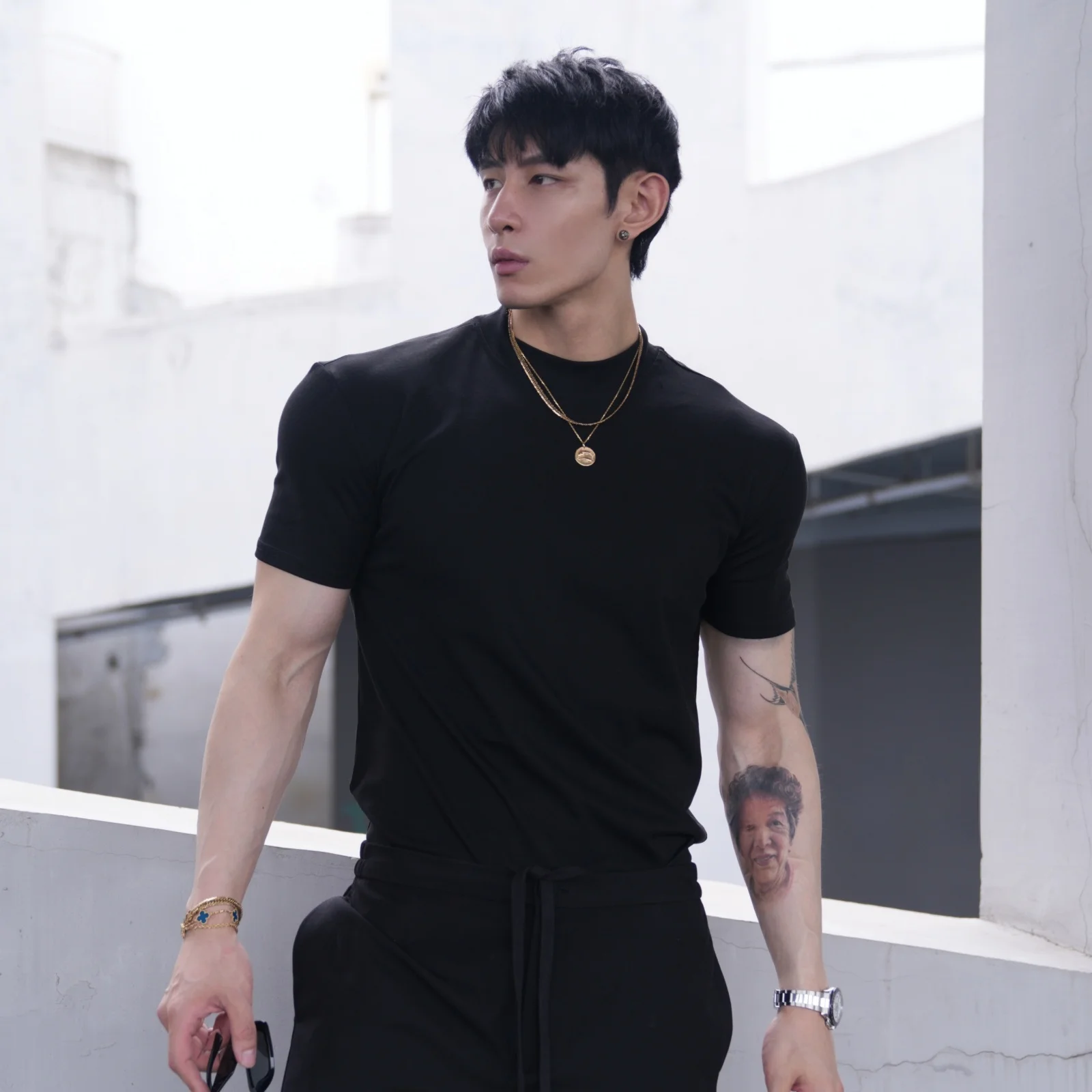 

Мужская футболка с коротким рукавом Cool Sensation Sports Fitn Qui Dry, с круглым вырезом, повседневная, однотонная, летняя, новая модная модель