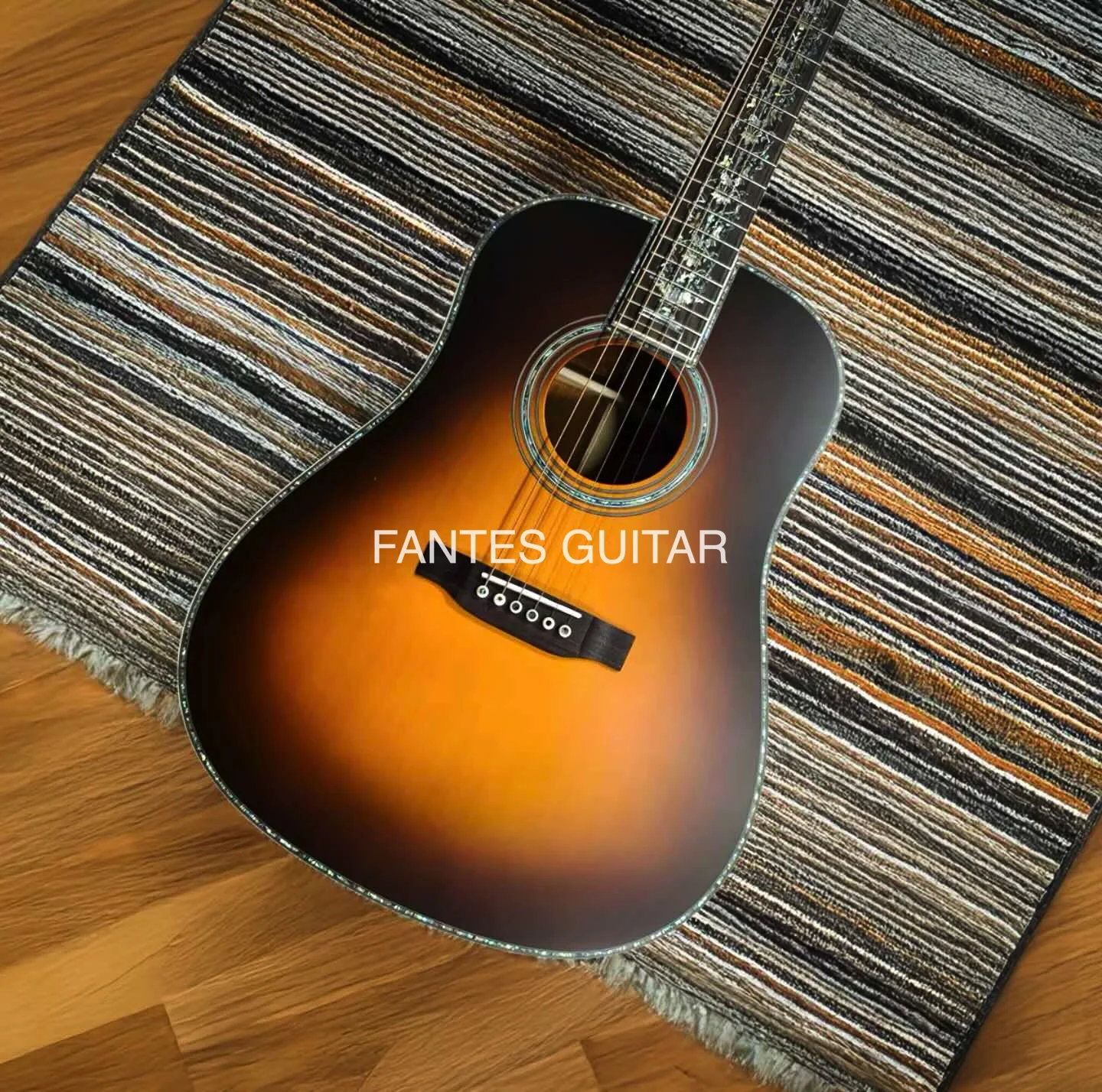 Custom 41 Inch D Body Dreadnought Wide Neck Acoustic Guitar with Solid Cocobolo Back Sides