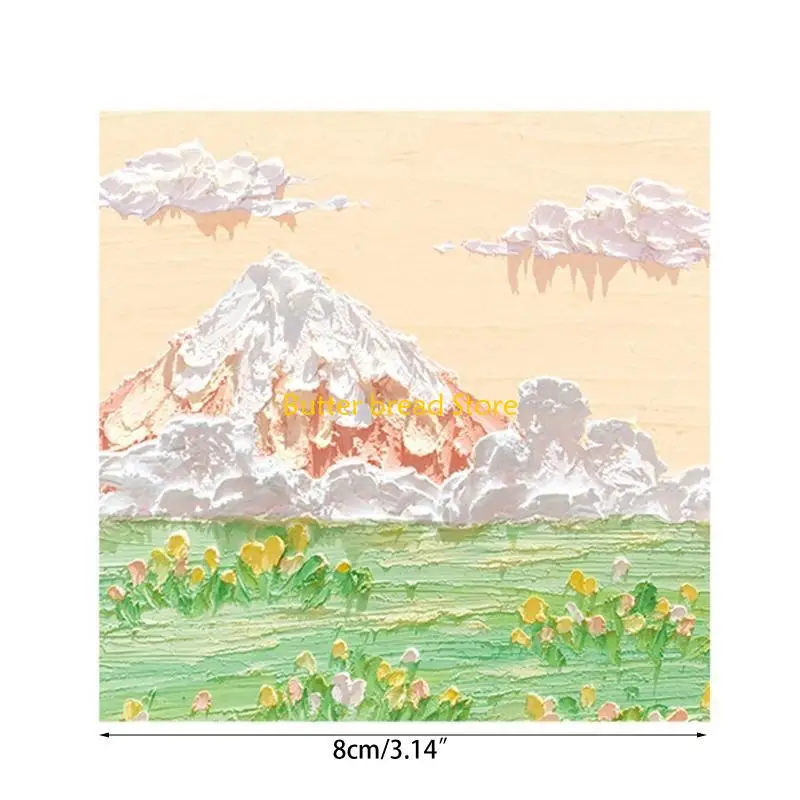 W89c 80 Blätter süßes Ölgemälde Sticky Note Pad Selbstklebend n-mal nach Briefpapier für Lehrer der mittleren Highschool-Lehrer