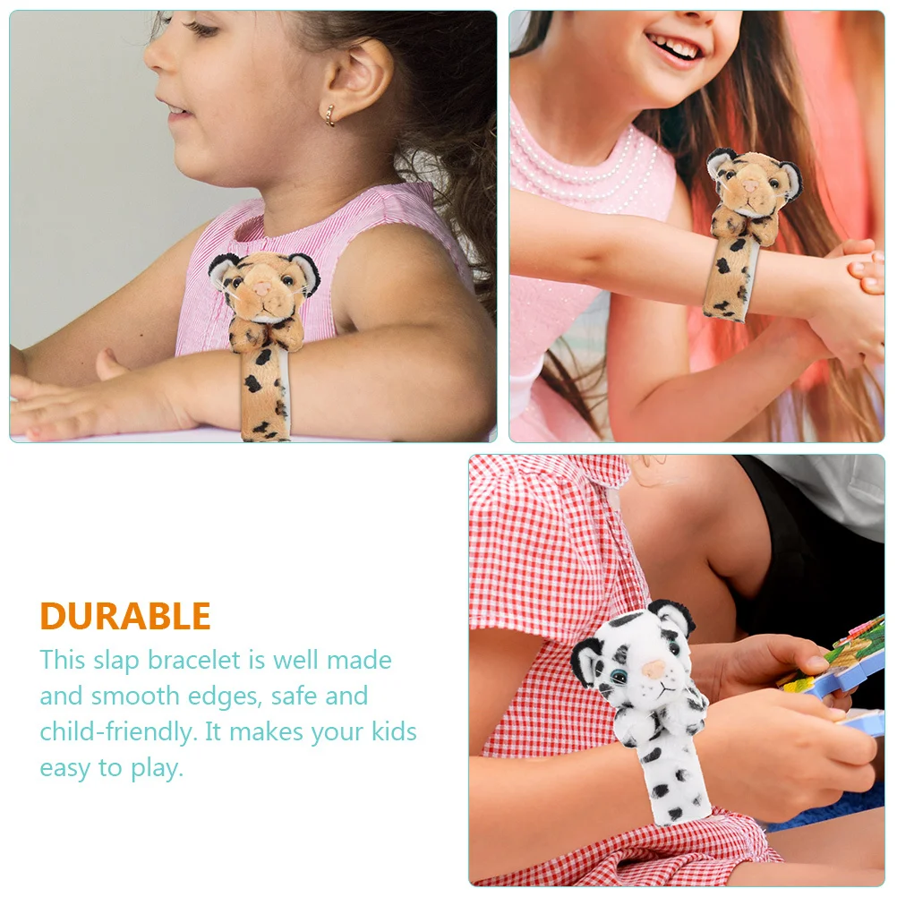 2개입 슬랩 팔찌 동물 무늬 밴드 어린이 파티 선물 생일 정글 테마 파티 용품 손목밴드 가벼운 놀이용