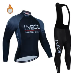 Ineos Grenadier Pro Team Tricuta Cycling Man 2022 Men's Bicycle Clothing Gel Clothes Jacket Bib Jersey Set Winter fleece Suit