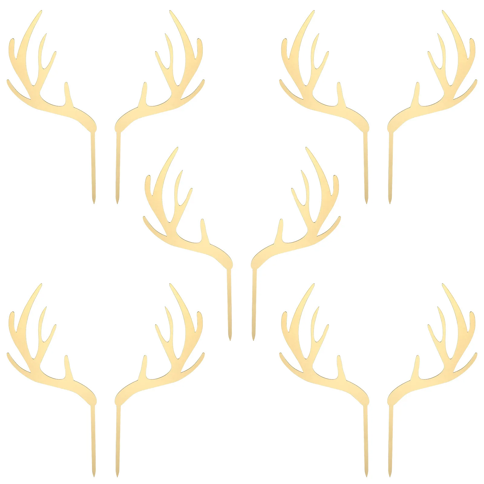 

5pcs Deer Horn Cake Topper Acrylic Christmas Antlers Cupcake Picks For Holiday Party Food Decorations Reindeer Cake Decoration