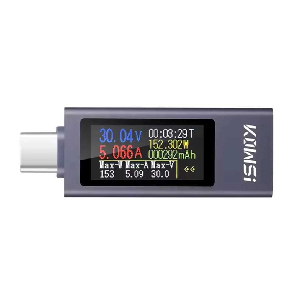 Type-C Multi-function Digital Display DC Voltage Ammeter Power Meter DC 4-30V 12A Voltmeter Ammeter Charger Capacity Tester
