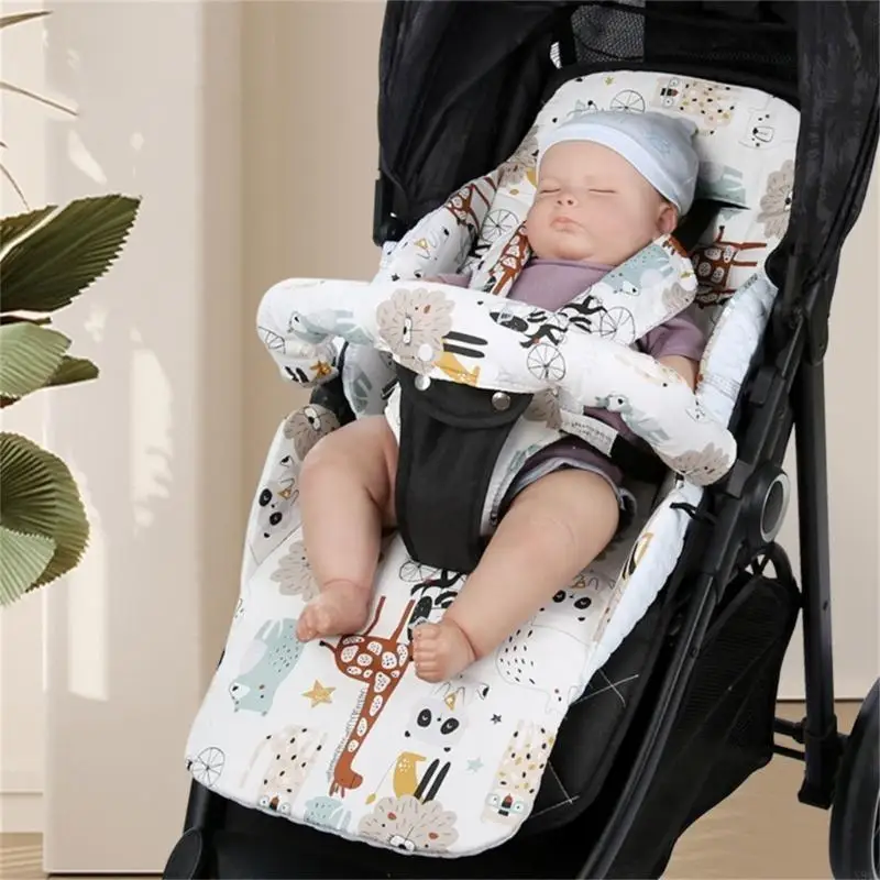 

N84E Baby Strollers Handle Protective Cover Toddler Cart Strap Drooling Bib Newborns Infant Saliva Towel Crotch Protector