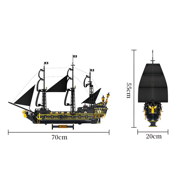 재고 MOC 창의력 해적선 빌딩 블록, 모델 보트 벽돌 조립 장난감, 남아용 크리스마스 선물 세트, FC6010