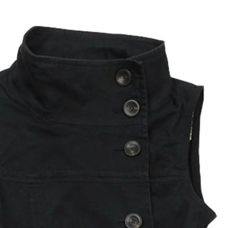 Y2K Vintage Harajuku Damski Krótki Top Sexy Obcisły Casualowy Zapinany na Guziki Bez Rękawów Golf T-Shirt Goth Punk Rock Hip Hop Streetwear