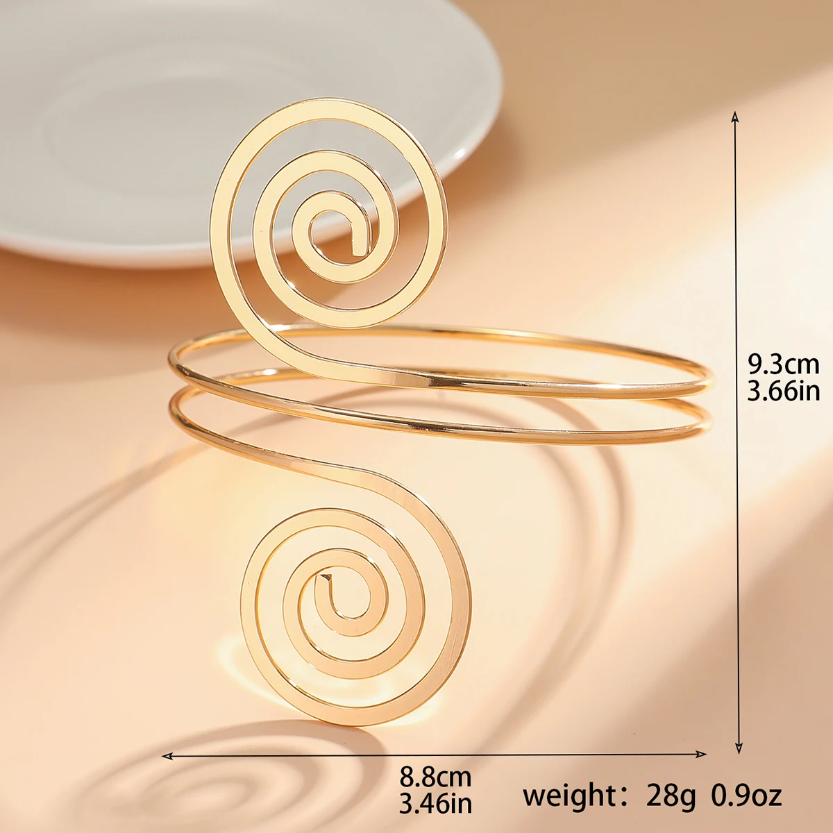 1PC Women's European and American Fashion Gold Geometric Arm Chain Bracelet, Date Travel Banquet Party Festival Dress up Gift image 3