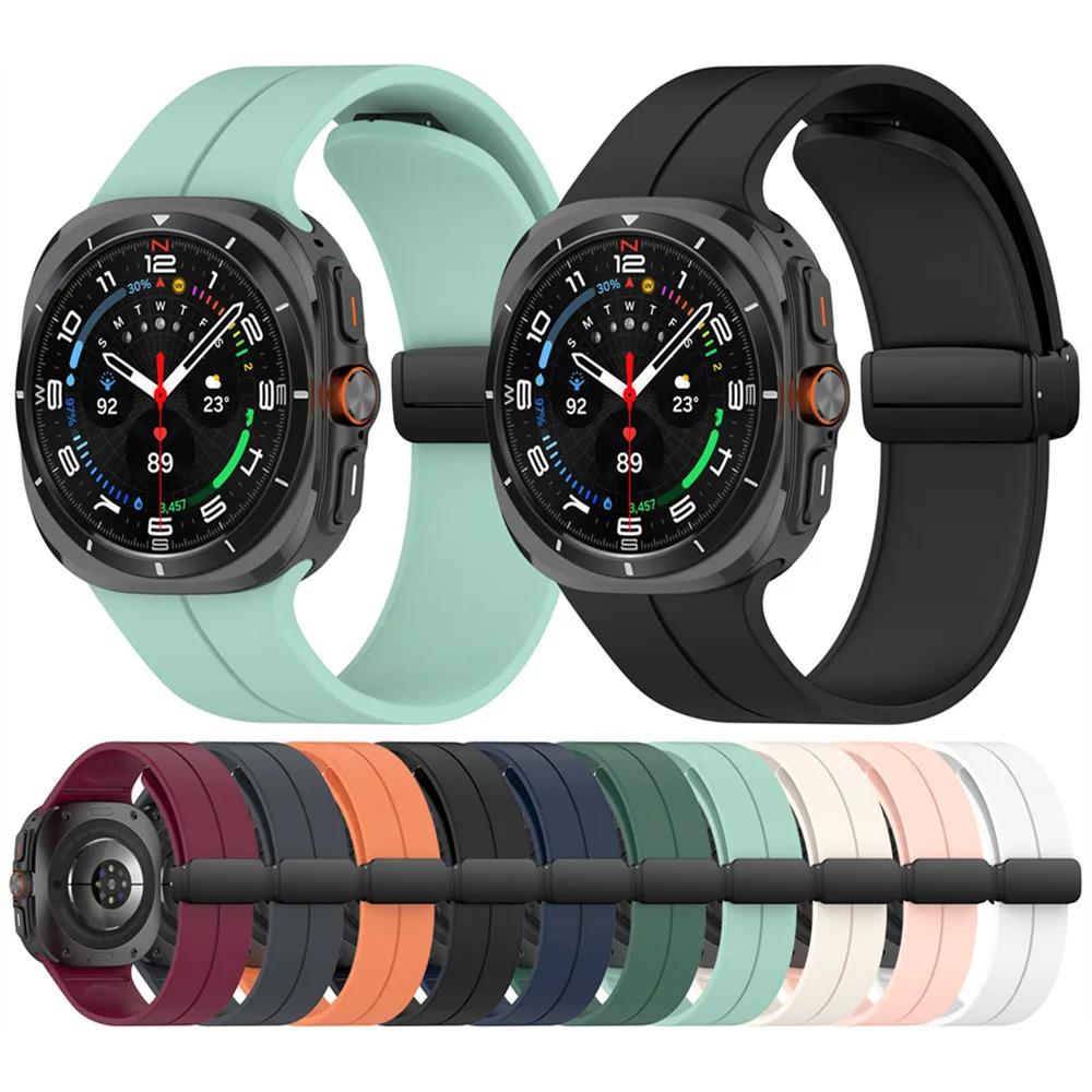 Silicone strap for Samsung Galaxy watch Ultra 47mm Groove folding buckle band