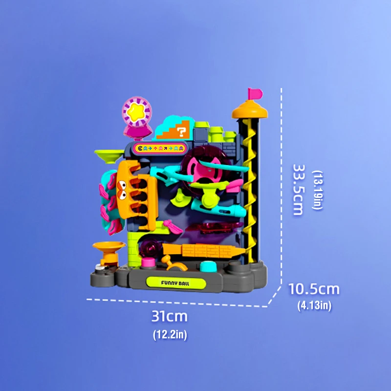 Educational Kids Track Adventure Game Multi-Layer Track Crossing Board Game Rail Rolling Ball Model Interactive Toy for Children
