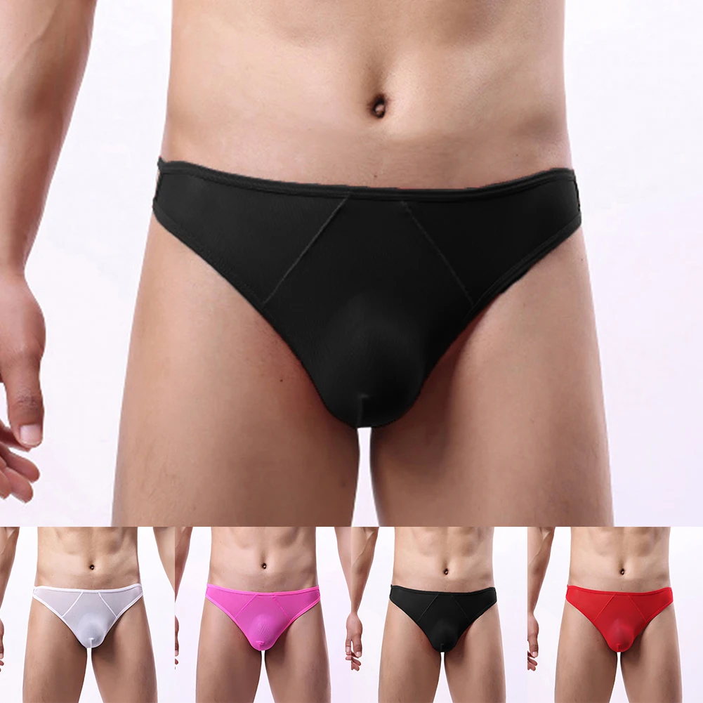 Tessuto in poliestere per l'uso quotidiano Vita bassa Perizoma rigonfio Intimo Vita bassa Vedi attraverso slip perizoma sexy Elastico