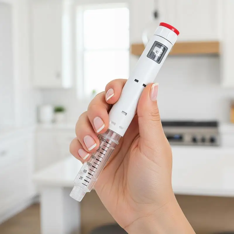 Adjustable Lancing Pen Disposable Insulin Syringe Perfect For Home Blood Glucose Testing Diabetic Care