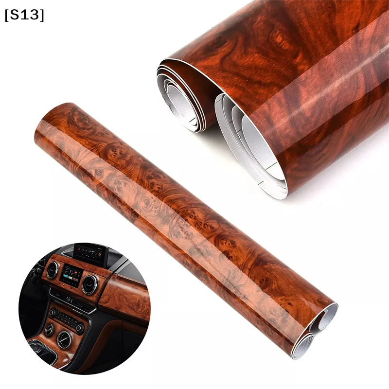 

High Glossy Car Sticker Waterproof Car Internal Adhesive DIY Film Wood Grain Vinyl Decal Universal Auto Interior Accessories[Q]