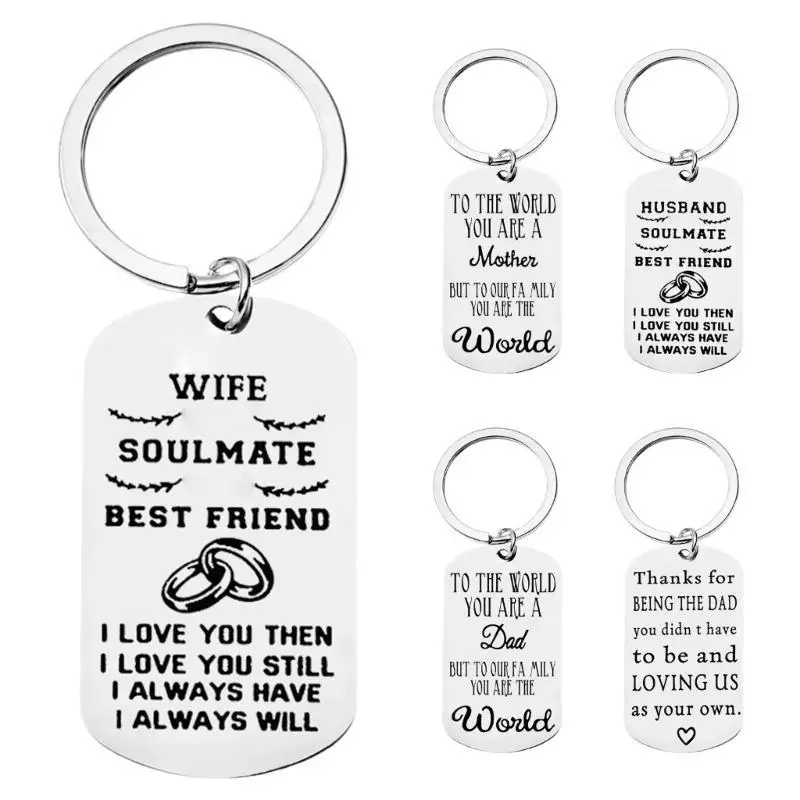 A52E 5 Piece Rustproof Stainless Steel Keychain With Unique Design Couple Gift For Secure Holding And Portability