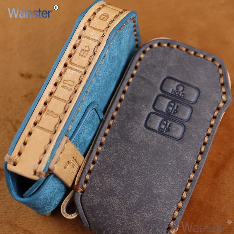 5/7 Bottons Leather Car Key Case Cover for Kia Seltos MQ4 Sportage NQ5 Ev6 Niro SG2 2021 2022 K3 K5 DL3 K8 GL3 K7 2023 CARNIVAL