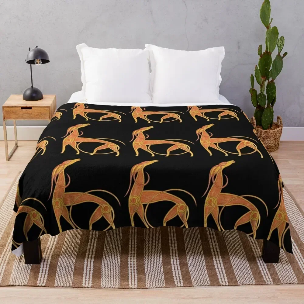

Celtic Anglo Saxon Greyhound Hound Lurcher Dog Throw Blanket Cozy Microfiber Throw Blanket for Home Bedroom