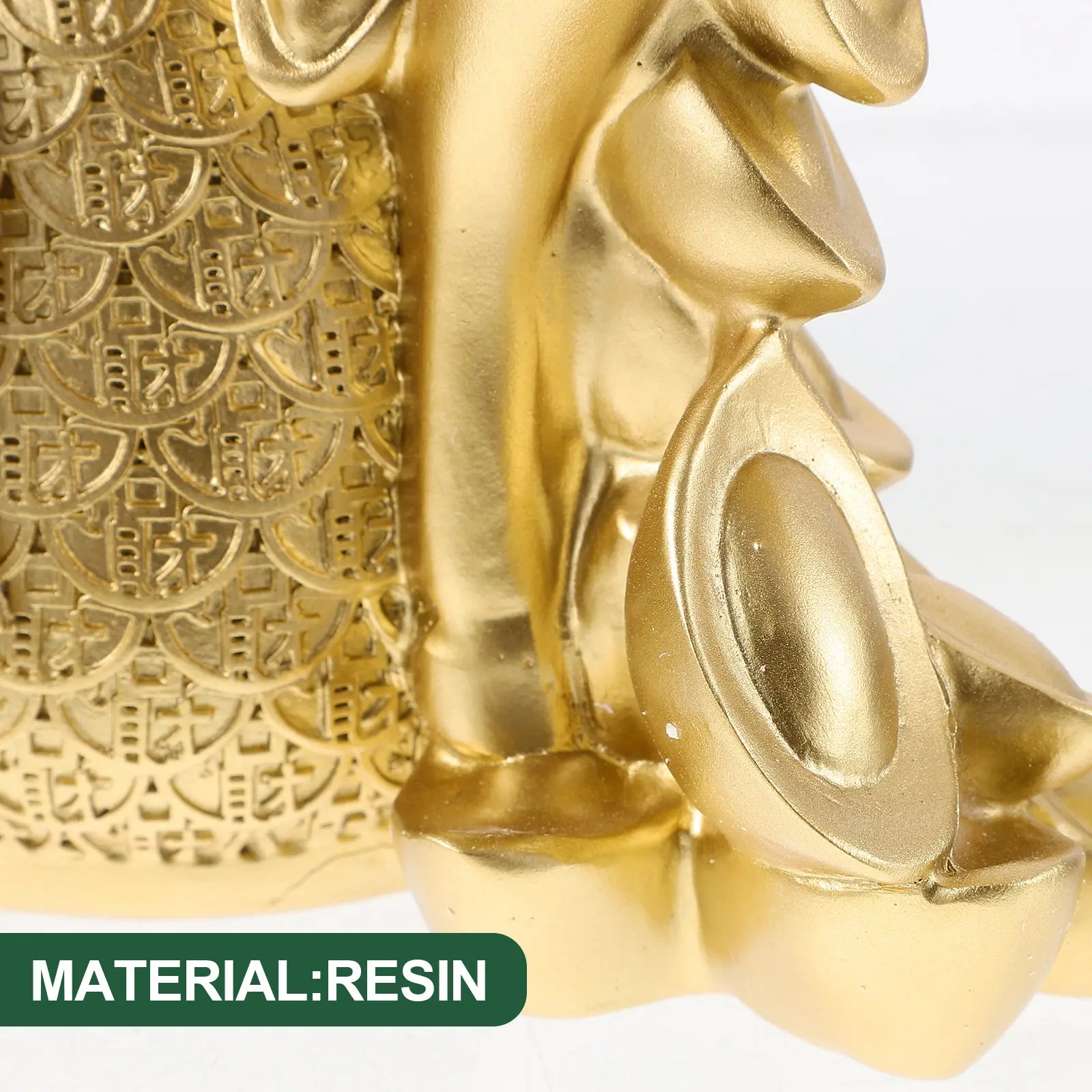 

Элегантная золотая статуэтка из смолы с оленем в сумке-обереге – уникальный декор для дома, офиса, спальни, шкафа, на удачу