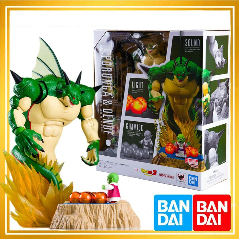 ¡Original BANDAI S.H.Figuarts PORUNGA y DENDE LUMINOSO DRAGON BALL SET COME FORTH GENUINE SHENRON!! Modelo de figura de acción de PVC de 28 cm