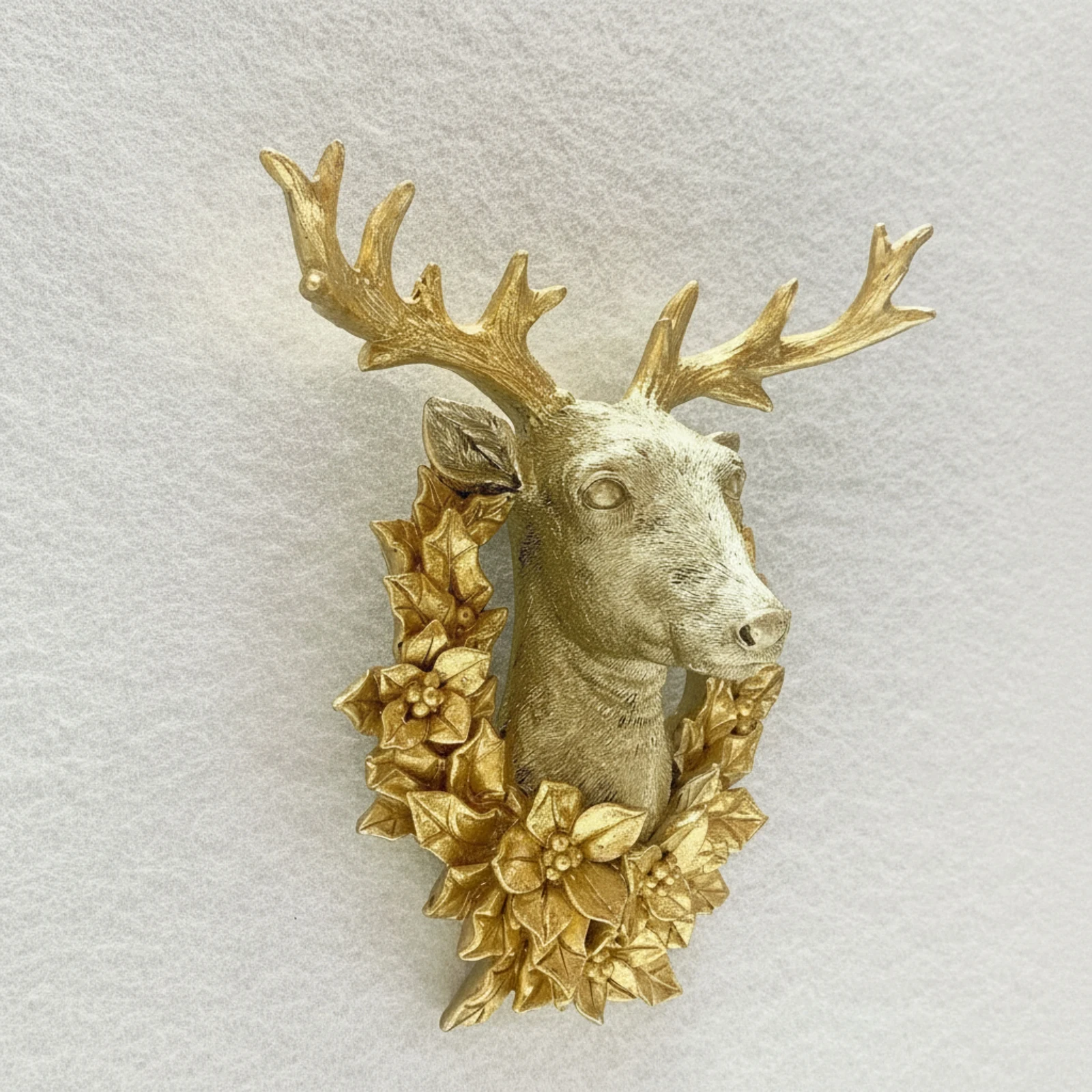Deer Head Wall Decor Sculpted Deer Head Wall Sculpture Textured Rustic for Homeowners, Living Room, Entryway