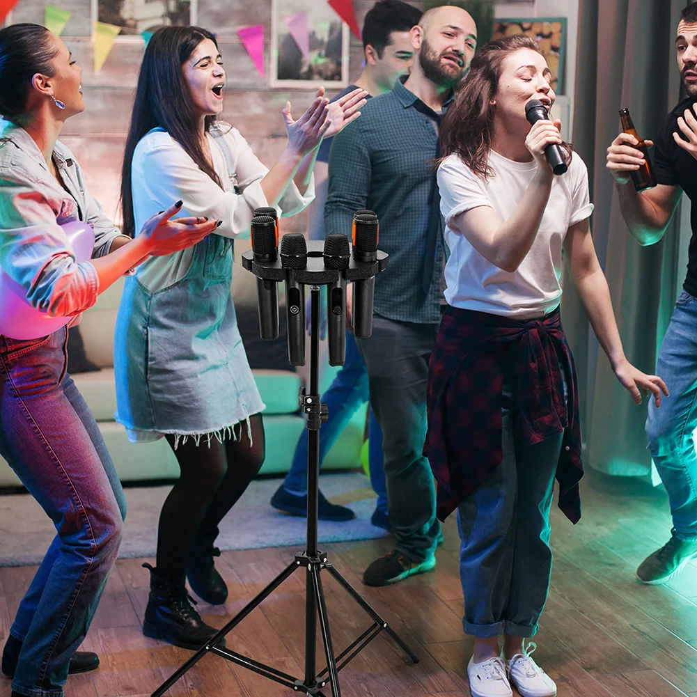 

Многофункциональная стойка для 8 микрофонов: износостойкий держатель для проводных и беспроводных микрофонов, органайзер для хранения микрофонов, аксессуары для микрофонов