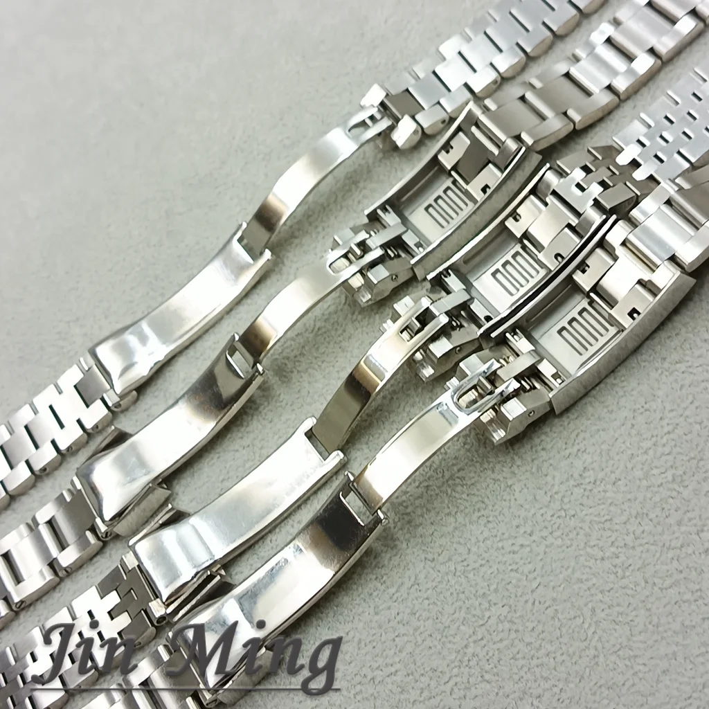 20 مللي متر واسعة الفضة ارتفع الذهب الأسود 904L الصلبة الفولاذ المقاوم للصدأ حزام نحى مصقول المحار سوار للطي مشبك قفل منزلق