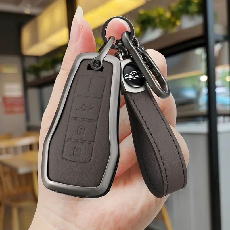 

Car Key Case For Xpeng Xiaopeng P5 P7 P7i G6 G9 G3 G3iRemote Protection Cover Shell Keychain Ring Holder Fob Leather Accessories