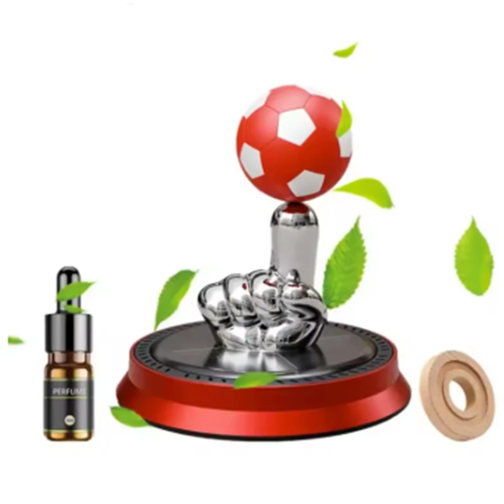 Solar Car Fragrance Finger Football Car Air Freshener Automatic Rotating Floating Ball Auto Interior Home Aromatherapy Diffuser