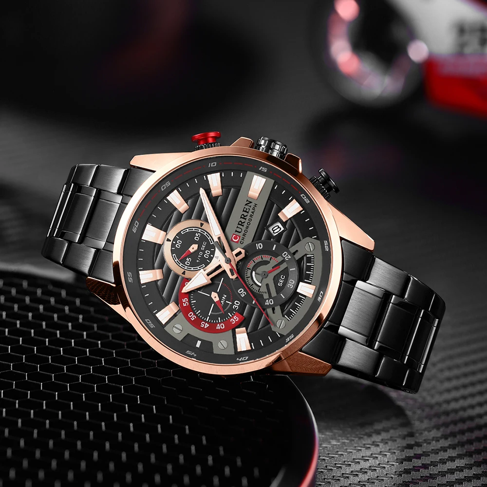 CURREN Casual Date Quartz Mens Watches Top Brand Luxury Male Clock Fashion Chronograph Sport Men Wrist Watch Relogio Masculino