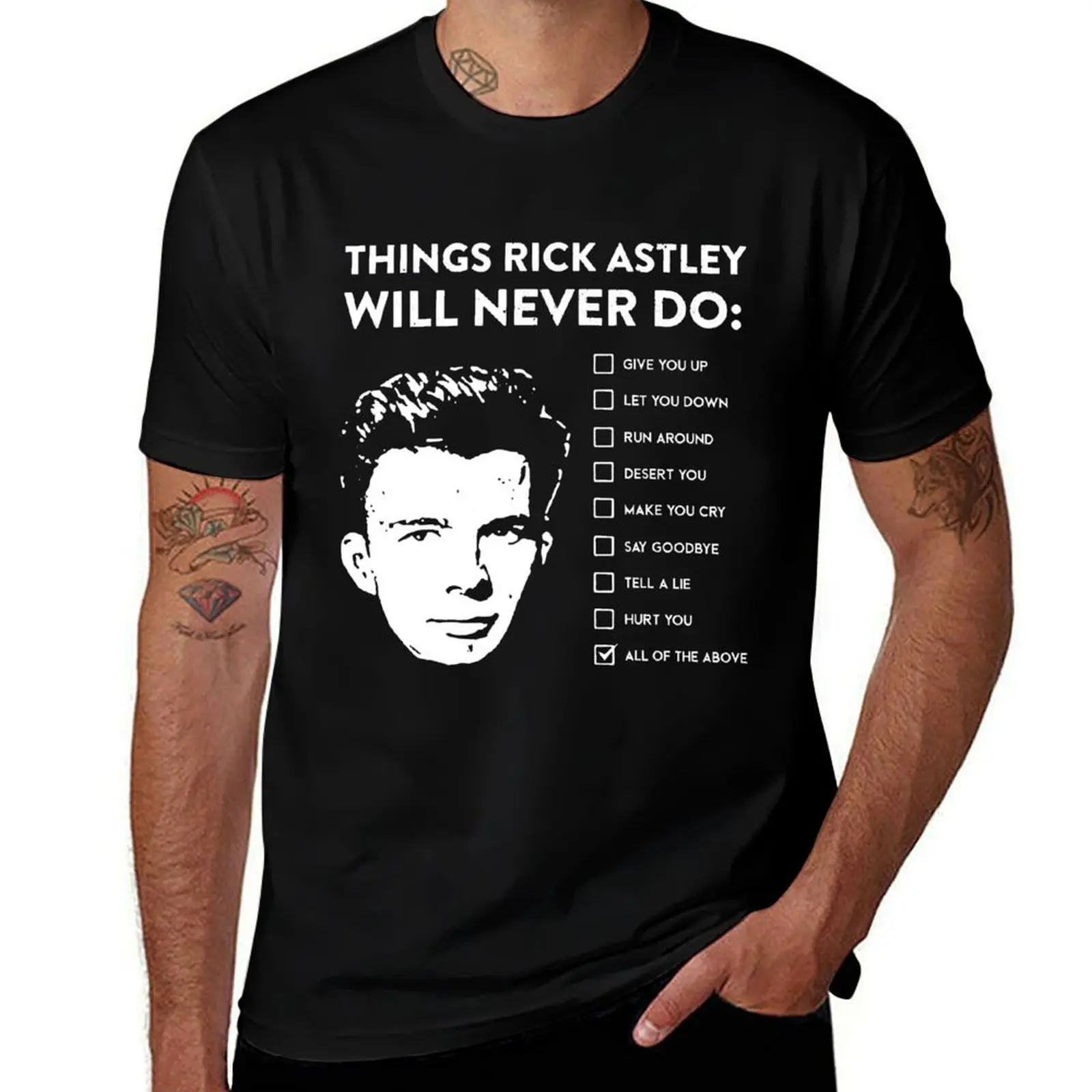 Birthday Gifts Things Rick Astley Will Never Do Active Halloween T-Shirt Casual All Match Short Sleeve T-Shirt