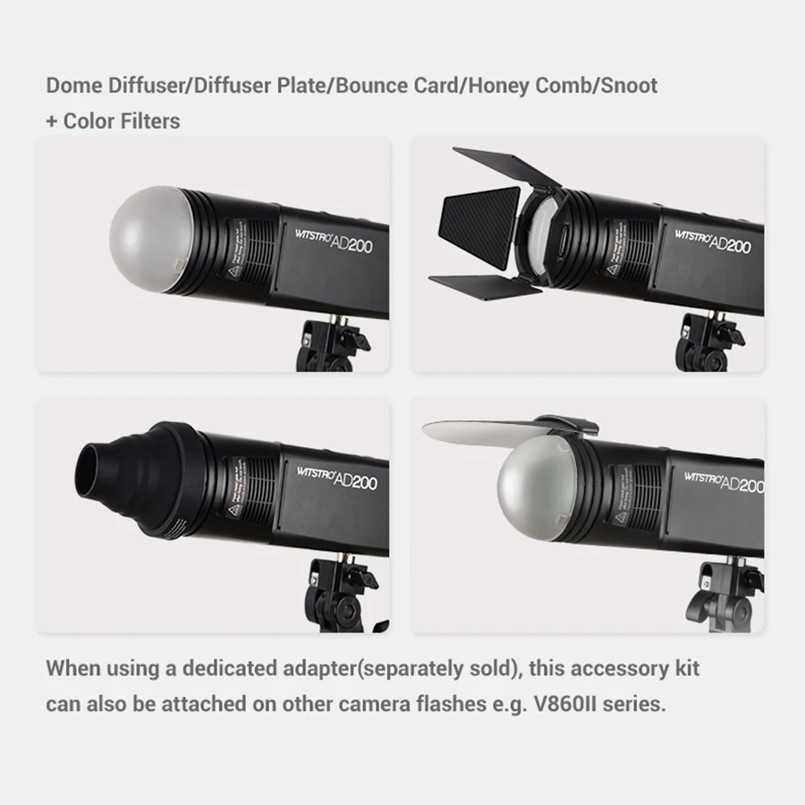 Analyste de boule de diffuseur pour Godox, filtre à documents, réflecteur, accent d'abeille, porte de grange AK-R1, Snoot, tête de flash ronde, AD200, H200R, V1, nouveau