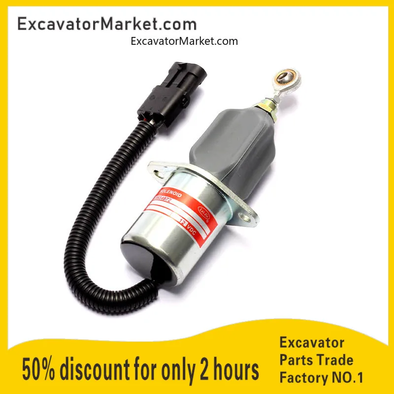 

For flameout solenoid valve 3934972 12V 24V parking oil cut-off switch cylinder flameout excavator Spare