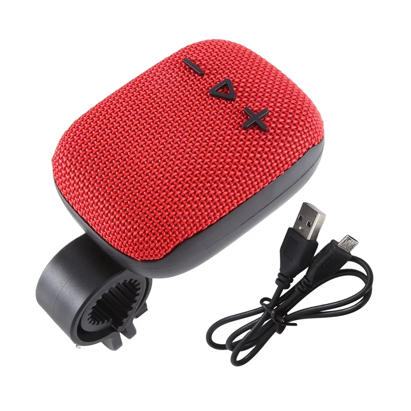 WIND3 Wireless Bluetooth Speaker Outdoor Bicycle With Fixed Bracket Mini Subwoofer Card Mini Audio 9X7.3X3.6Cm Red