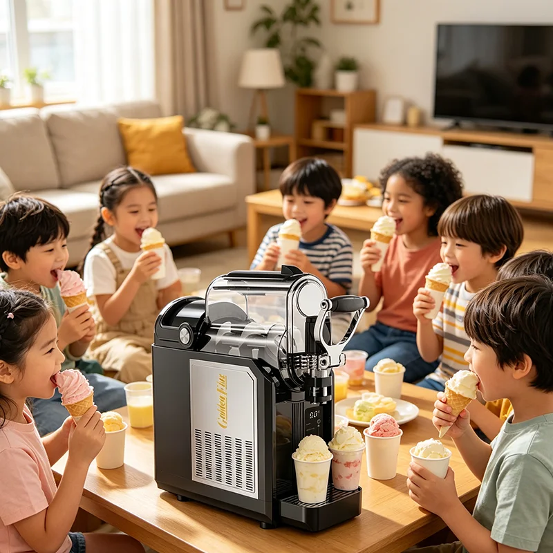 Compact Home Use Snow Slush Machine Electric Ice Crusher Frozen Drink Maker Auto-Cleaning for Smoothie & Slushie