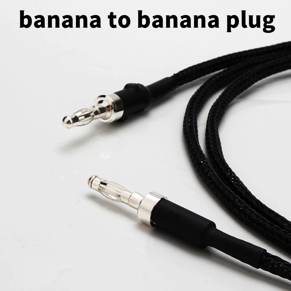 Hi-End Silver Plated Copper LP Vinyl Phono Amplifier Ground Wire with Y Spade Plug/Lantern Type Banana Plug HiFi Bridge Cable