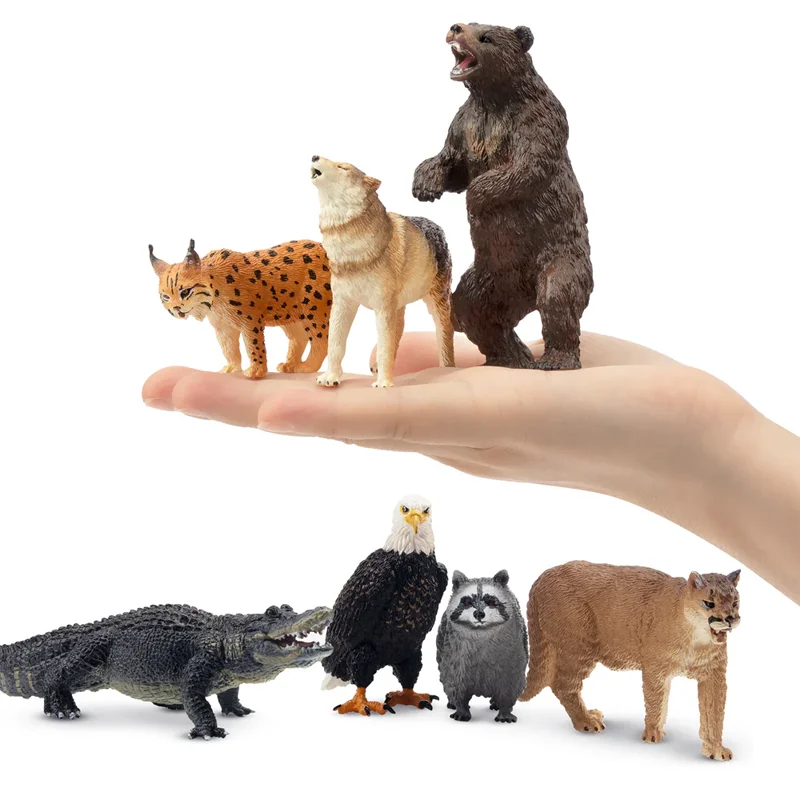 12Pcs Simulation Forest Wildlife Animal Model Toy Mini Large Giraffes Figures Dolls Action Figurines Toys for Children Set Gift