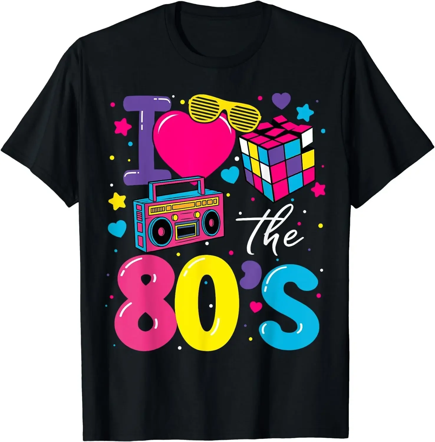 I Love The 80s T Shirts For Men Party Funny Vintage Brithday T Shirt Najlepszy prezent Tops & Tees Pure Cotton Casual