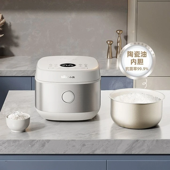 Bear 4L Rice Cooker: Ceramic Oil Antibacterial & Non - stick, Smart Reservation, Quick Firewood - like Cooking, Large Capacity