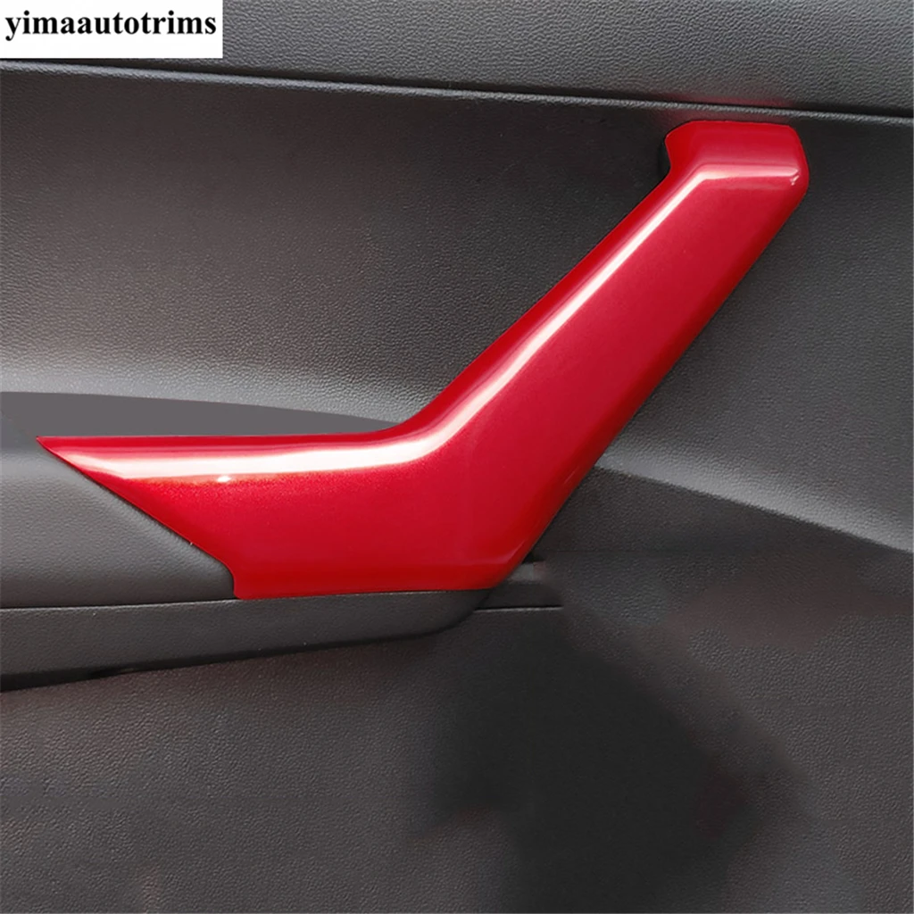 For VW Volkswagen Polo 2019 - 2023 Car Inner Door Handle Bowl Frame Cover Kit Trim ABS / Stainless Steel Accessories Interior