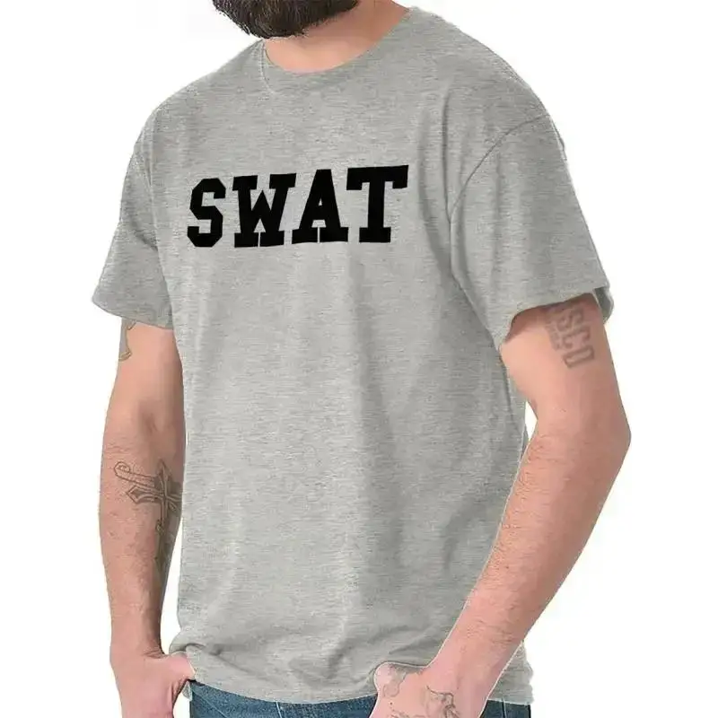 Camiseta con cuello redondo para hombre o mujer, disfraz de Halloween de Cool Swat Team, para entrenamiento en el gimnasio